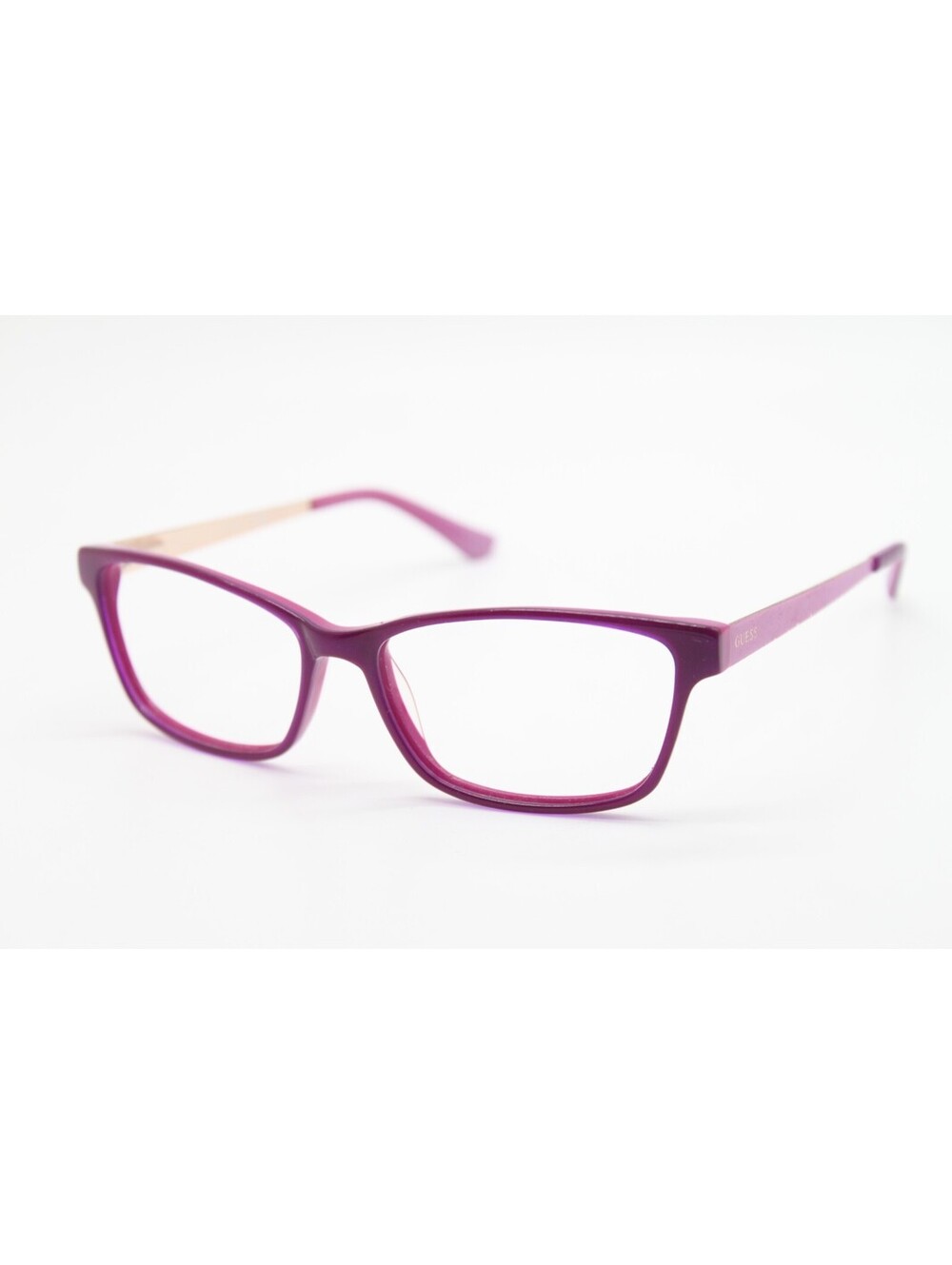 GUESS GU 2538 075 DARK PURPLE PINK GOLD AUTHENTIC EYEGLASSES 55-15